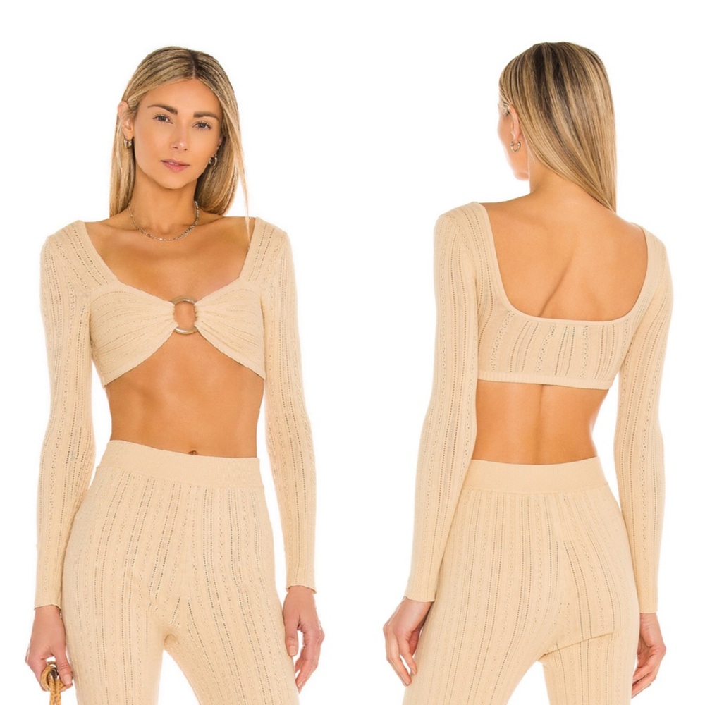 MAJORELLE Revolve Sahara Knit Ribbed Crop Top In Ginger Root Medium - Picture 8 of 8